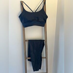 Shimmery blue zyia sports top and leggings